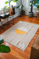 tan solar blanket on the floor