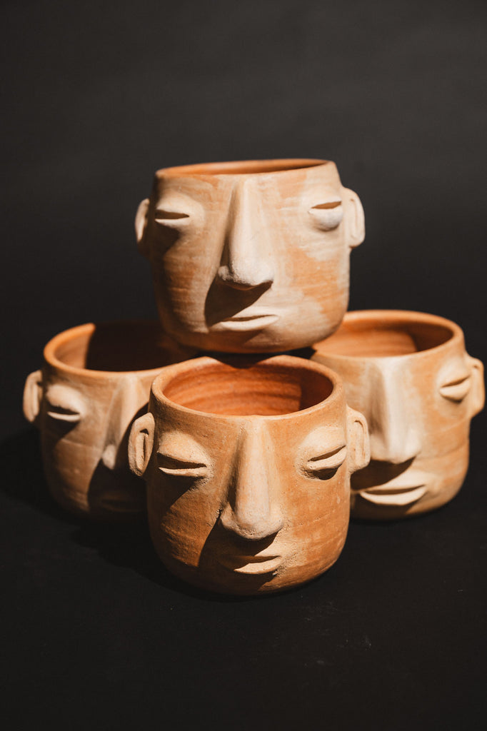 Handmade clay coffee cups from Oaxaca