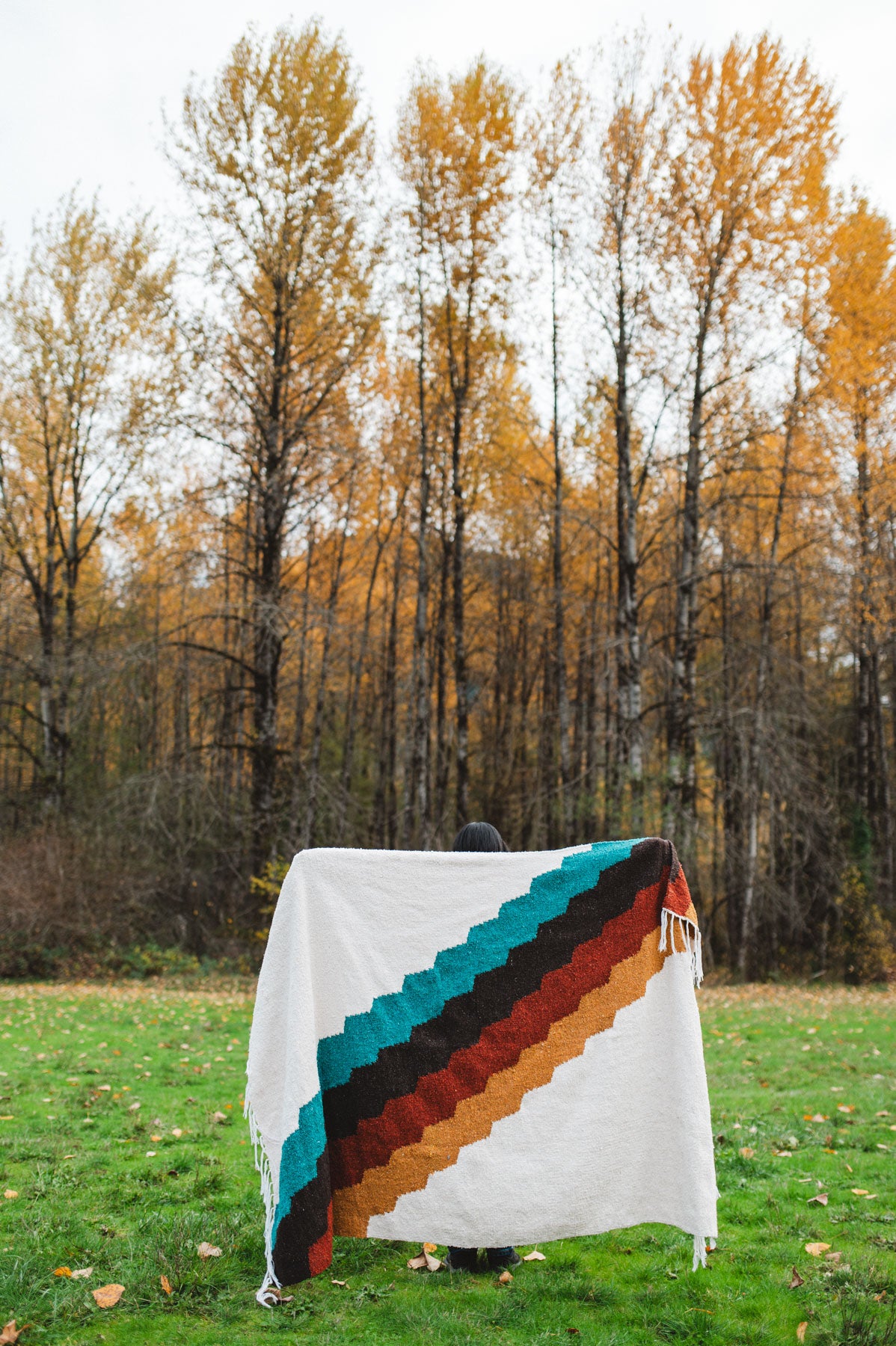 Retro diagonal striped blanket