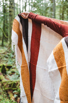 Rust gold brown striped blanket