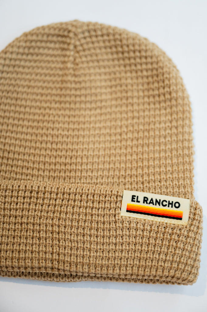 Tan waffle beanie