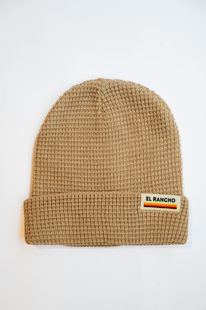 tan waffle beanie