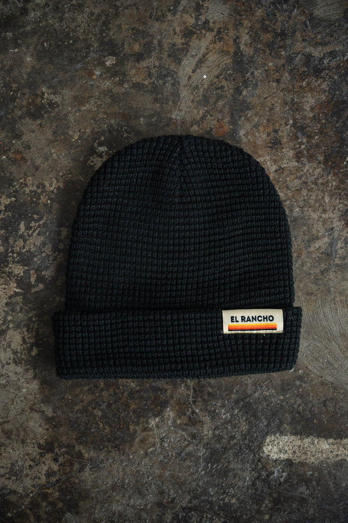 Black Waffle Beanie